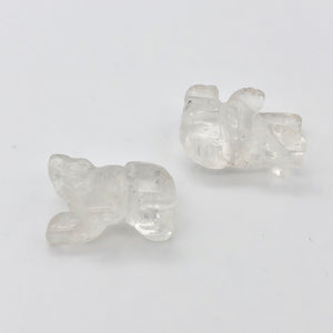 Quartz Hand Carved Bear Figurine/Worry bead | 13x18x9mm | Clear - PremiumBead Alternate Image 12