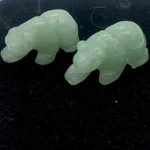 Roar Hand Carved Natural Aventurine Bear Figurine | 13x18x7mm | Green