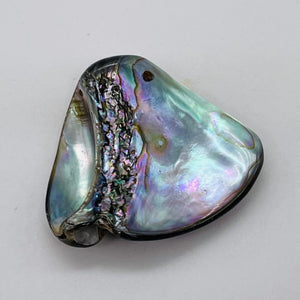 Abalone Hinge Shell | 33x37x10mm | Silver Pink | 1 Pendant Bead |