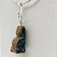 Load image into Gallery viewer, Adorable! Hand Carved Tigereye Cat Sterling Silver Pendant - PremiumBead Alternate Image 6
