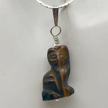 Load image into Gallery viewer, Adorable! Hand Carved Tigereye Cat Sterling Silver Pendant - PremiumBead Alternate Image 7
