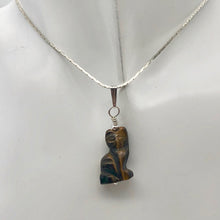 Load image into Gallery viewer, Adorable! Hand Carved Tigereye Cat Sterling Silver Pendant - PremiumBead Alternate Image 8
