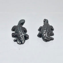 Load image into Gallery viewer, 2 Carved Shiny Hematite Lizard Beads | 26x14x7mm | Graphite - PremiumBead Alternate Image 8
