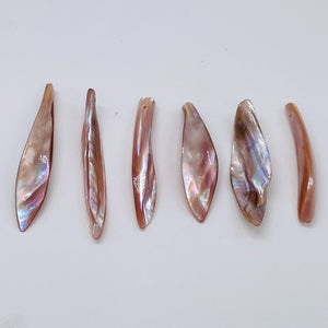 Designer Blade Cut Pink Mussel Shell Pendant Bead 4423D