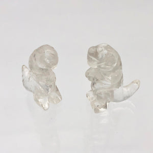 Hand Carved Quartz Tyrannosaurus Rex Figurine | 20x15x7mm | Clear - PremiumBead Alternate Image 9