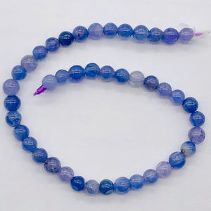 Tanzanite Gemmy Round Half-Strand | 5 mm | Lavender | 40 Beads |