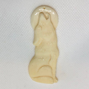 Hand Carved Wolf Pendant Bead 67.5x25x5mm 10741 - PremiumBead Primary Image 1