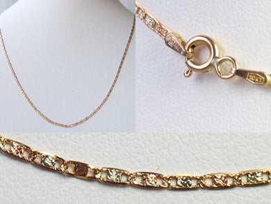 Italian! 10K Gold Reversible Open Link Chain 24