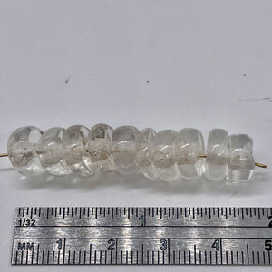 Quartz Crystal Polished Roundel Beads | 11x4mm | Clear | 10 Beads |