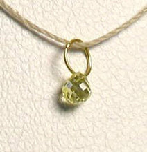 Load image into Gallery viewer, 1 Natural Canary 3x2.5x2mm Diamond 18K Gold Pendant .22cts 8798M - PremiumBead Alternate Image 3
