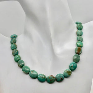 Natural Turquoise 12x10mm Oval Bead Strand 102175