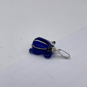 Lampwork Frog Sterling Silver Frog | 1" Long | Navy Blue | 1 Pendant