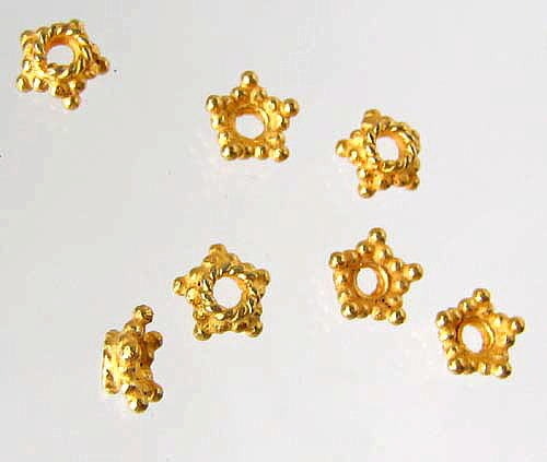 7 Precious 22K Vermeil Star Bead Caps 6971 - PremiumBead Primary Image 1