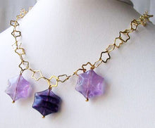 Load image into Gallery viewer, Natural Fluorite &amp; 22K Vermeil Star 18 inch Necklace 209245Fl - PremiumBead Alternate Image 6

