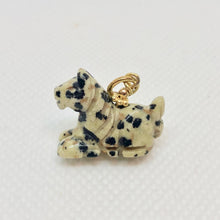 Load image into Gallery viewer, Carved Dalmatian Stone Pony 22K Vemeil Pendant! 509271DSG - PremiumBead Alternate Image 5

