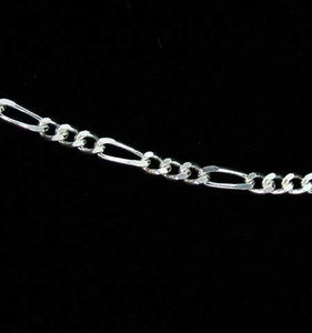 Italian! 16" Silver Figaro Chain Necklace 10032A - PremiumBead Alternate Image 4