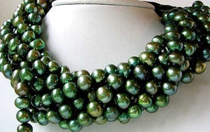 Dazzle 4 Glowing Green 9 to 10mm Freshwater Pearls 7243 - PremiumBead Alternate Image 2