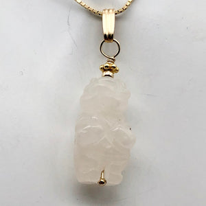Rose Quartz Goddess Pendant Necklace | Semi Precious Stone Jewelry | 14k gf - PremiumBead Primary Image 1