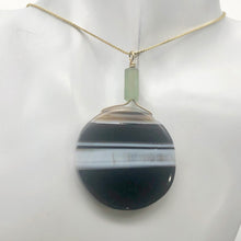 Load image into Gallery viewer, Sardonyx Jade 40mm Coin 14K Gold Filled Bead Pendant | Black | 2 1/4&quot; Long |
