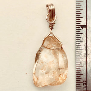 Glowing Golden Citrine Nugget 14K Gold Filled Wire Wrap Pendant | 1 1/4" Long |