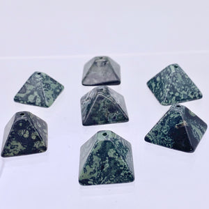 Shine 2 Hand Carved Kambaba Jasper Pyramid Beads, 16x16x11mm, Green 9289KJ - PremiumBead Alternate Image 9