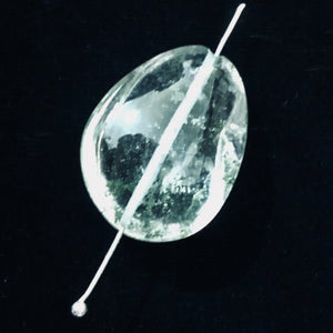 Lodalite Quartz Oval Pendant Bead | 27x20x12 mm | Clear Included | 1 Bead |