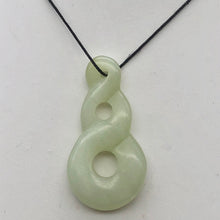Load image into Gallery viewer, Hand Carved Natural Serpentine Infinity Pendant with Simple Black Cord 10821AA - PremiumBead Alternate Image 2
