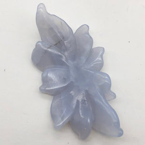 50.6cts Exquisitely Hand Carved Blue Chalcedony Flower Pendant Bead - PremiumBead Alternate Image 6