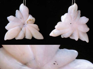 72cts Hand Carved Pink Peruvian Opal Flower Bead 10369N - PremiumBead Alternate Image 3