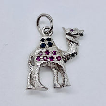 Load image into Gallery viewer, Camel Sterling Silver Ruby Emerald Pendant | 1&quot; Long | Silver | 1 Pendant
