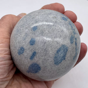 K2 Stone Meditation Scrying Sphere | 3" | White Blue | 1 Display Sphere|