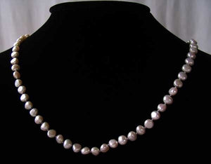 Platinum White Freshwater Pearl & Sterling Silver 20 inch Necklace 9915B - PremiumBead Alternate Image 2