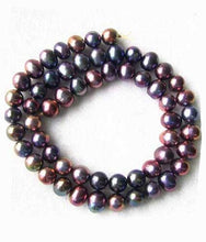 Load image into Gallery viewer, Premium Rainbow Peacock 8x7mm FW Pearl 8 inch Strand 002271HS - PremiumBead Primary Image 1
