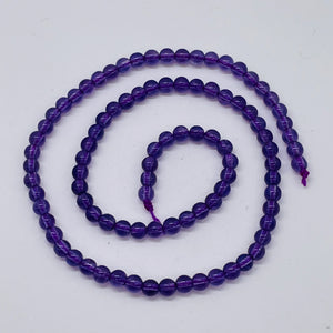 Royal Natural 4mm Amethyst Round Bead Strand 109390