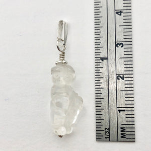 Quartz Goddess of Willendorf Sterling Silver Pendant |1.38" Long | Clear | - PremiumBead Alternate Image 4