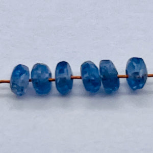 Six - 3x2 to 2.x1mm Blue Sapphire Faceted Beads 3285C