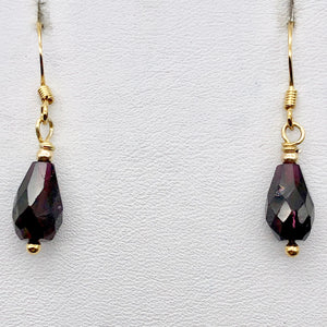 Natural AAA 14Kgf Deep Garnet Drop Earrings - PremiumBead Alternate Image 6