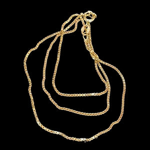 Box Chain Necklace Vermeil over Sterling Silver | 18" Long | Gold | 1 Necklace |
