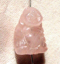 Load image into Gallery viewer, Namaste 2 Hand Carved Rose Quartz Buddha Beads | 19x15x9mm | Pink - PremiumBead Alternate Image 4
