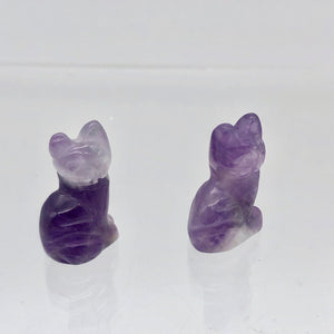 Adorable! Amethyst Sitting Carved Cat Figurine | 21x14x10mm | Purple - PremiumBead Alternate Image 9