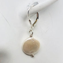 Load image into Gallery viewer, Stunning Creamy Coin Fresh Water Pearl Drop Earrings in Sterling Silver| 1 3/4&quot;| - PremiumBead Alternate Image 3
