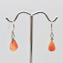 Load image into Gallery viewer, Twist Drop Faceted Carnelian Agate and Sterling Silver Earrings | 1 1/16&quot; (Long) - PremiumBead Alternate Image 3
