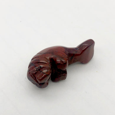 Adorable Breciated Jasper Manatee Figurine Worry-stone | 25x13x10mm | Red Brown - PremiumBead Primary Image 1