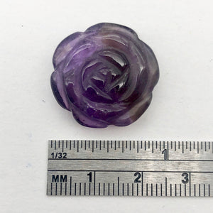Amethyst Carved Rose Worry-stone Figurine | 20x6mm | Purple - PremiumBead Alternate Image 4
