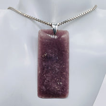 Load image into Gallery viewer, Natural Purple Lepidolite Large Rectangular Sterling Silver Pendant | 2 3/4&quot; |
