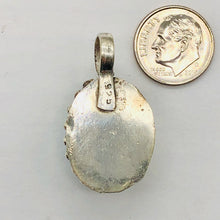 Load image into Gallery viewer, Turquoise Sterling Silver Native Oval Pendant | 1 1/4&quot; Long | Blue/Silver |
