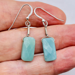 Sparkle Faceted Amazonite & Silver Earrings 304950A