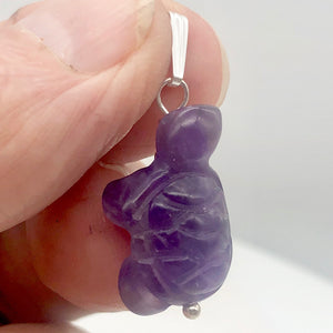 Amethyst Turtle Pendant Necklace | Semi Precious Stone Jewelry | Silver Pendant - PremiumBead Alternate Image 3