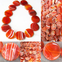 Load image into Gallery viewer, Red Sardonyx Agate Coin Pendant Bead 8&quot; Strand (7 Beads) 5677HS - PremiumBead Alternate Image 2
