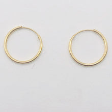 Load image into Gallery viewer, 14k Solid Gold Endless Hoop Earrings | 14mm | Gold | 1 Pair Earrings |
